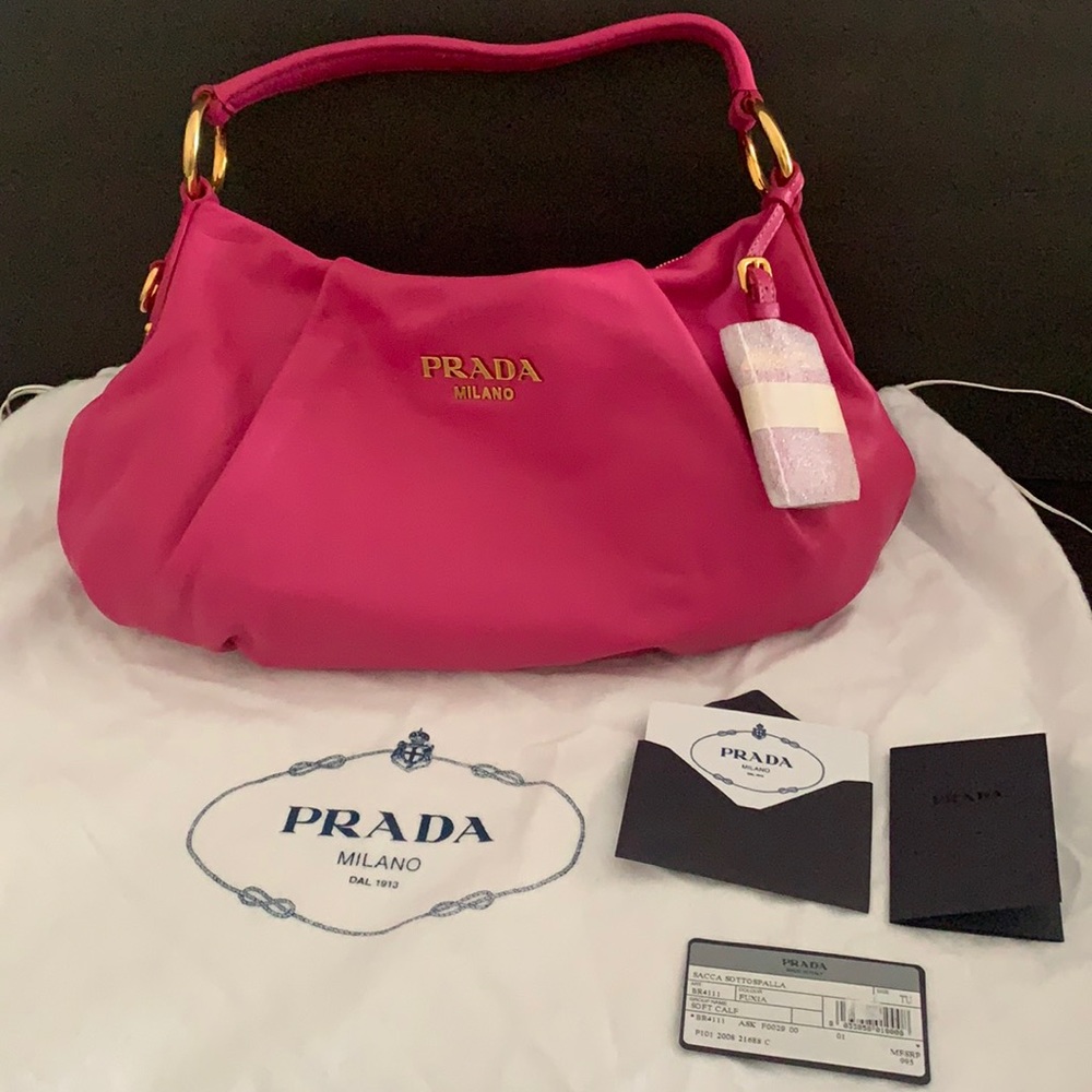 Prada Handbag/Purse Soft Calf Sacca Sottospalla - PINK